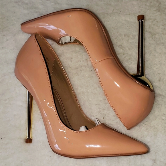 NUDE w/Gold Heel Fasion Nova Pumps sz 7 - Picture 2 of 4